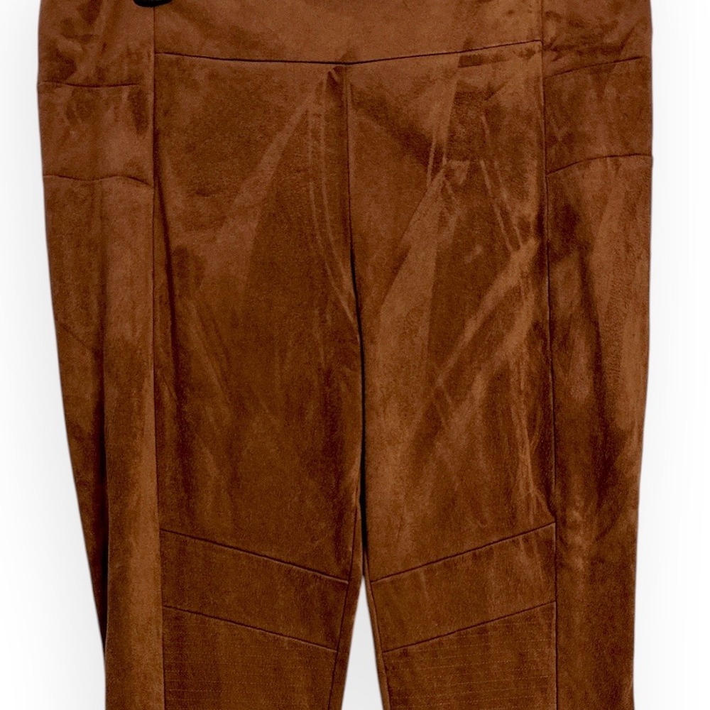 Sundance Brown Faux Suede Boho Ankle Pants Size 8 High Rise Stretch Trousers - Picture 4 of 10
